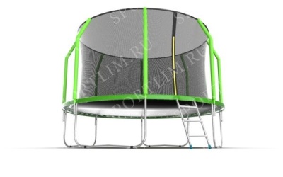 Батут с внутренней сеткой и лестницей EVO JUMP Cosmo 12ft (Green)